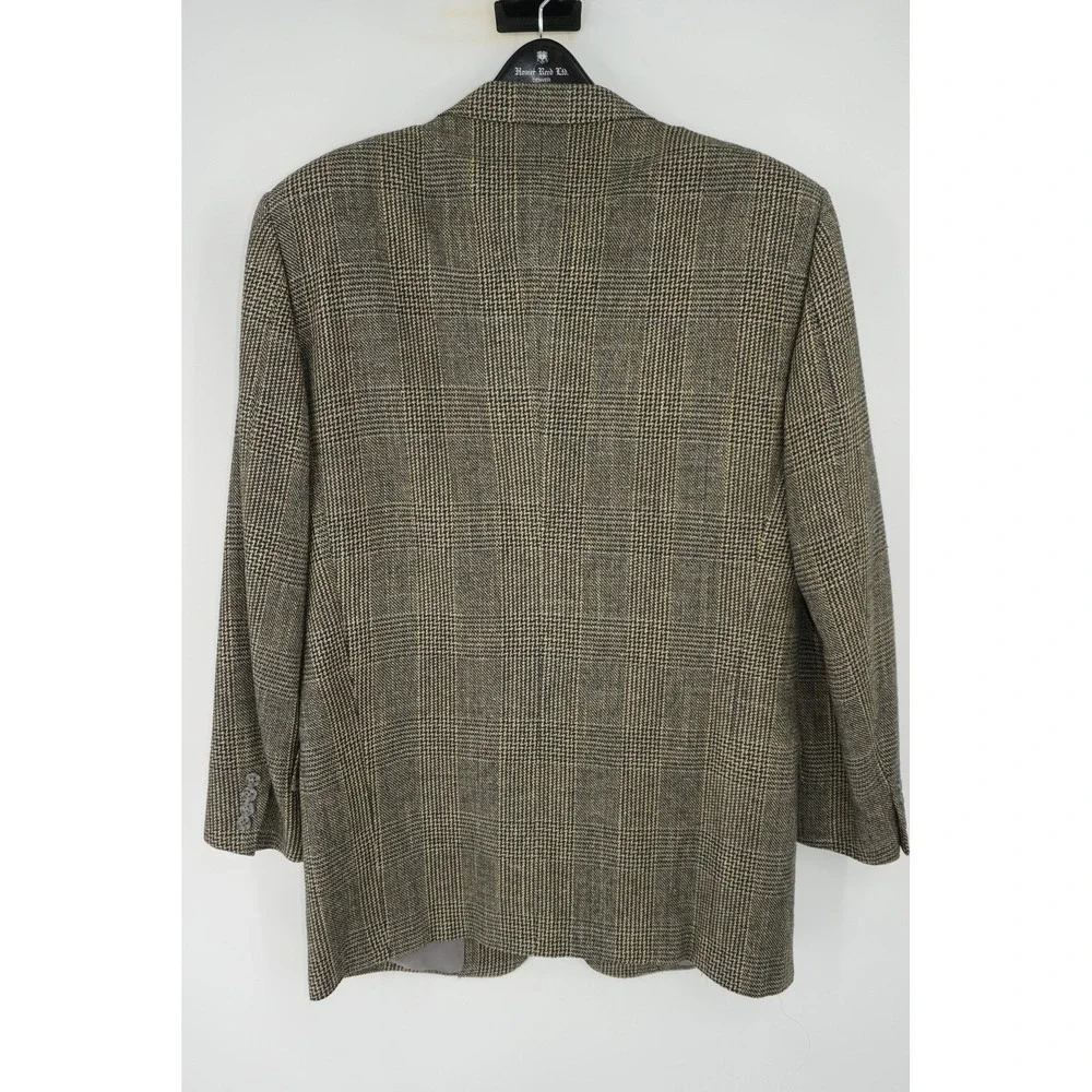 Ermenegildo Zegna Sport Coat Brown Plaid Silk Wool Tweed Men's IT 52 42R